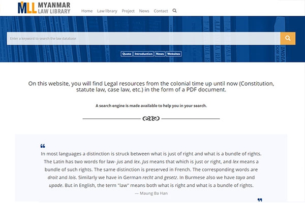 Un site internet pour simplifier l’accès aux lois birmanes
