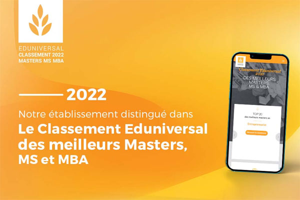 Le master QESIS à nouveau primé au classement EDUNIVERSAL 2022