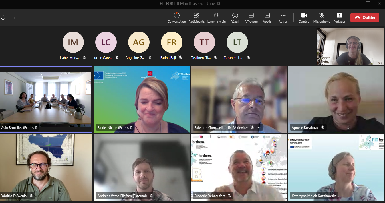 Réunion FIT FORTHEM à Bruxelles avec les partenaires régionaux de l’Alliance