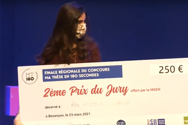 Finale régionale “Ma thèse en 180 secondes” : Rita Meziati Sabour obtient le 2ème prix