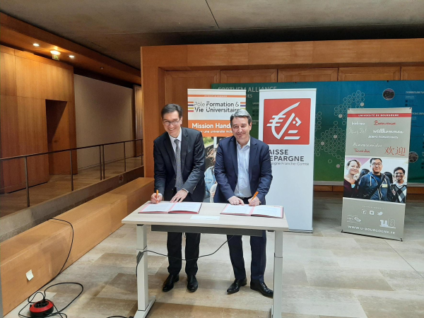 L’uB signe le renouvellement de la convention de coopération avec la Caisse d’Epargne de Bourgogne Franche-Comté